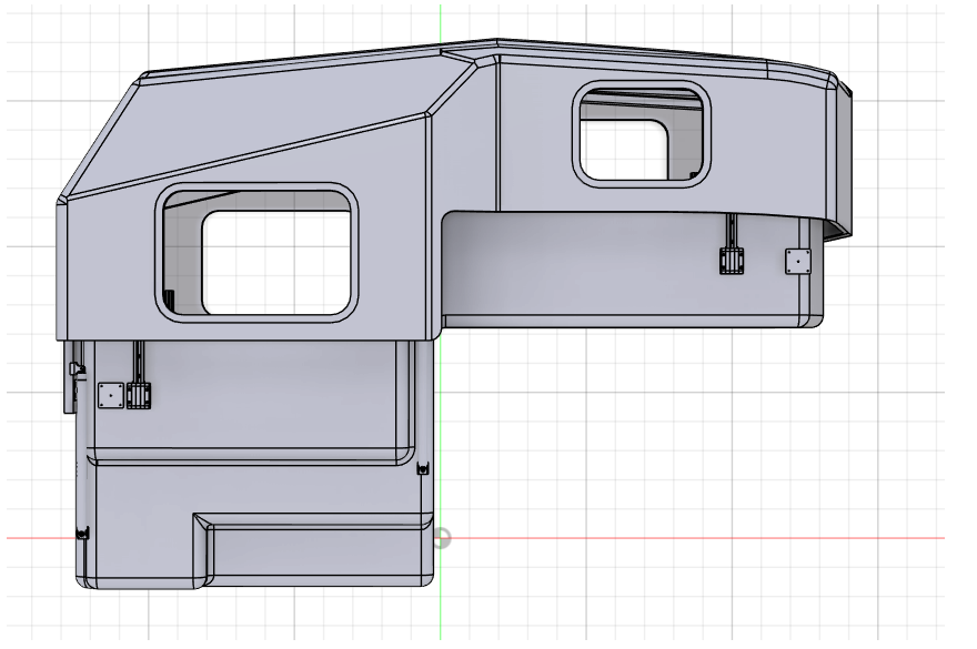 TacoHut open — top shell raised to full standing height